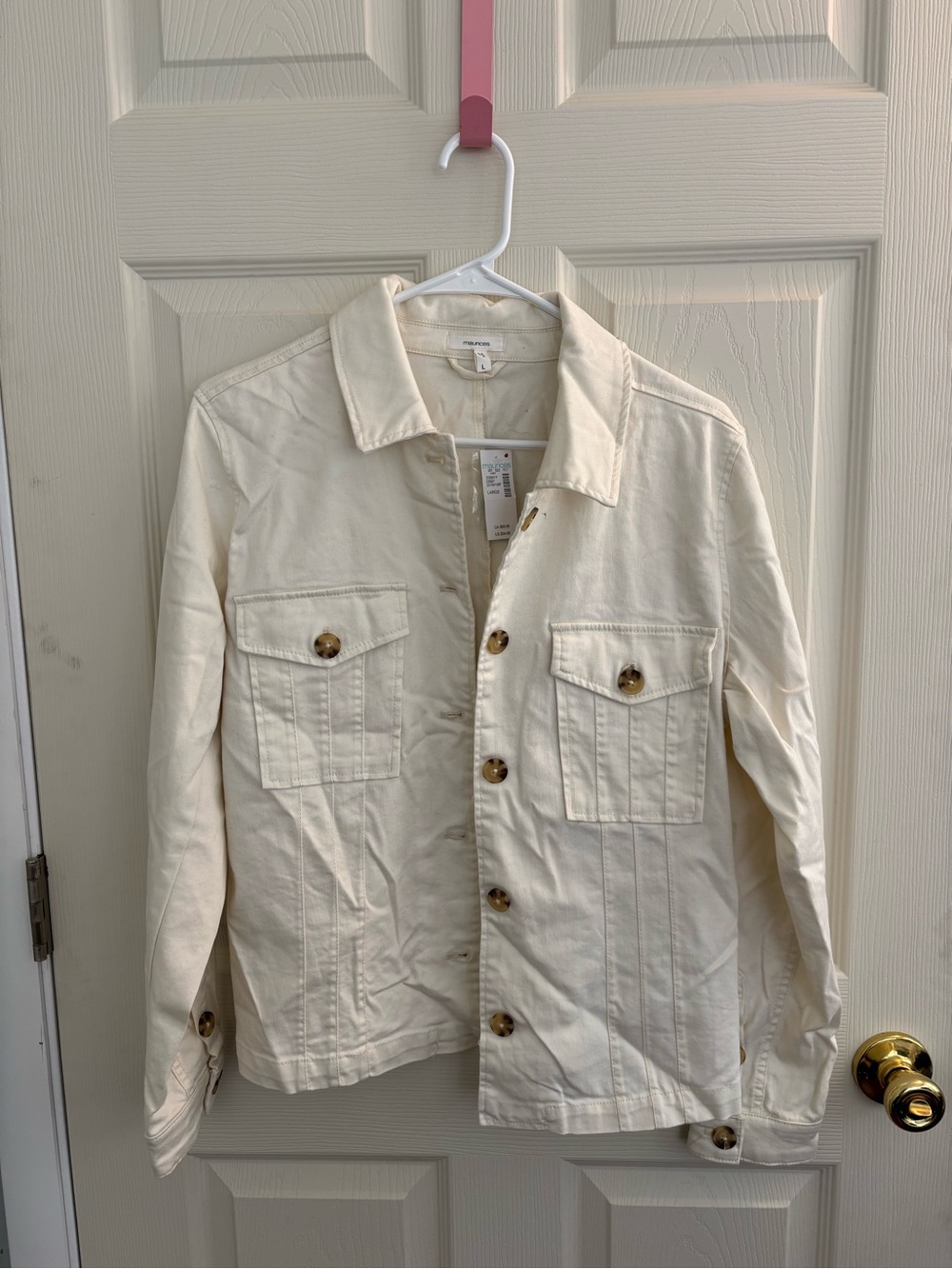 Maurice’s Cream Utility Button-Front Jacket